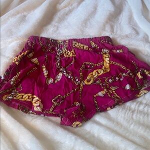 Southern Bohemian- Vibrant fuschia pink - Chain Print Shorts -XS